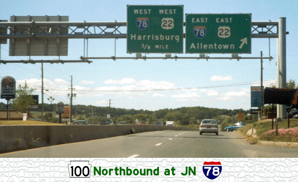 PA 100 Northbound at the IH 78 JN