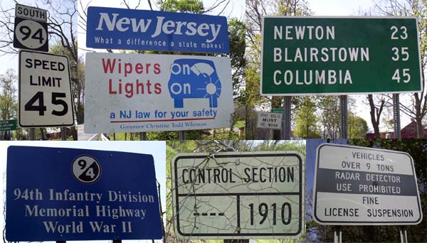 Signs at the NJ line